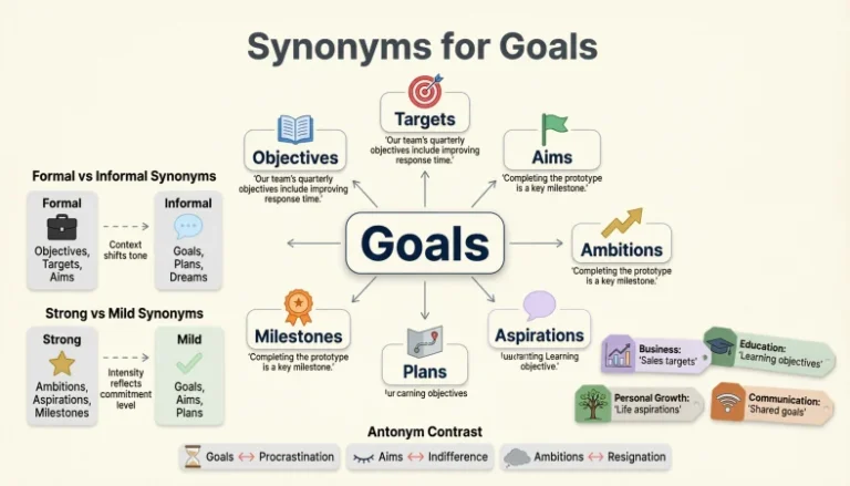 synonyms for goals