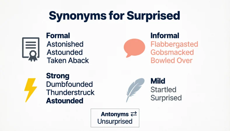 Synonyms for Surprised