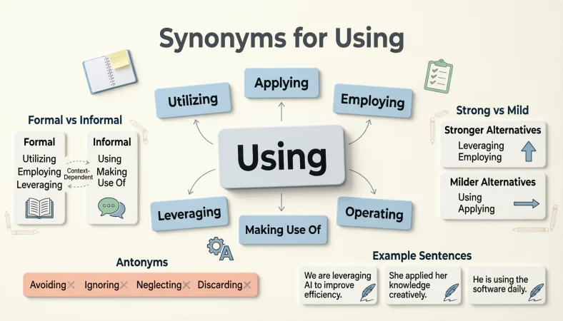 synonyms for using