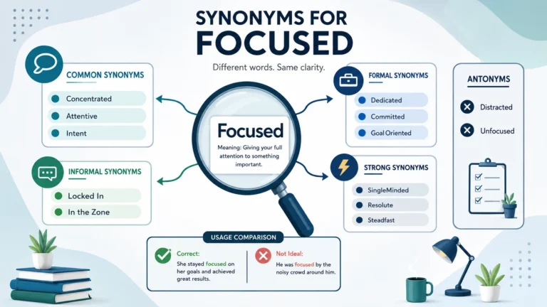 Synonyms for Focused