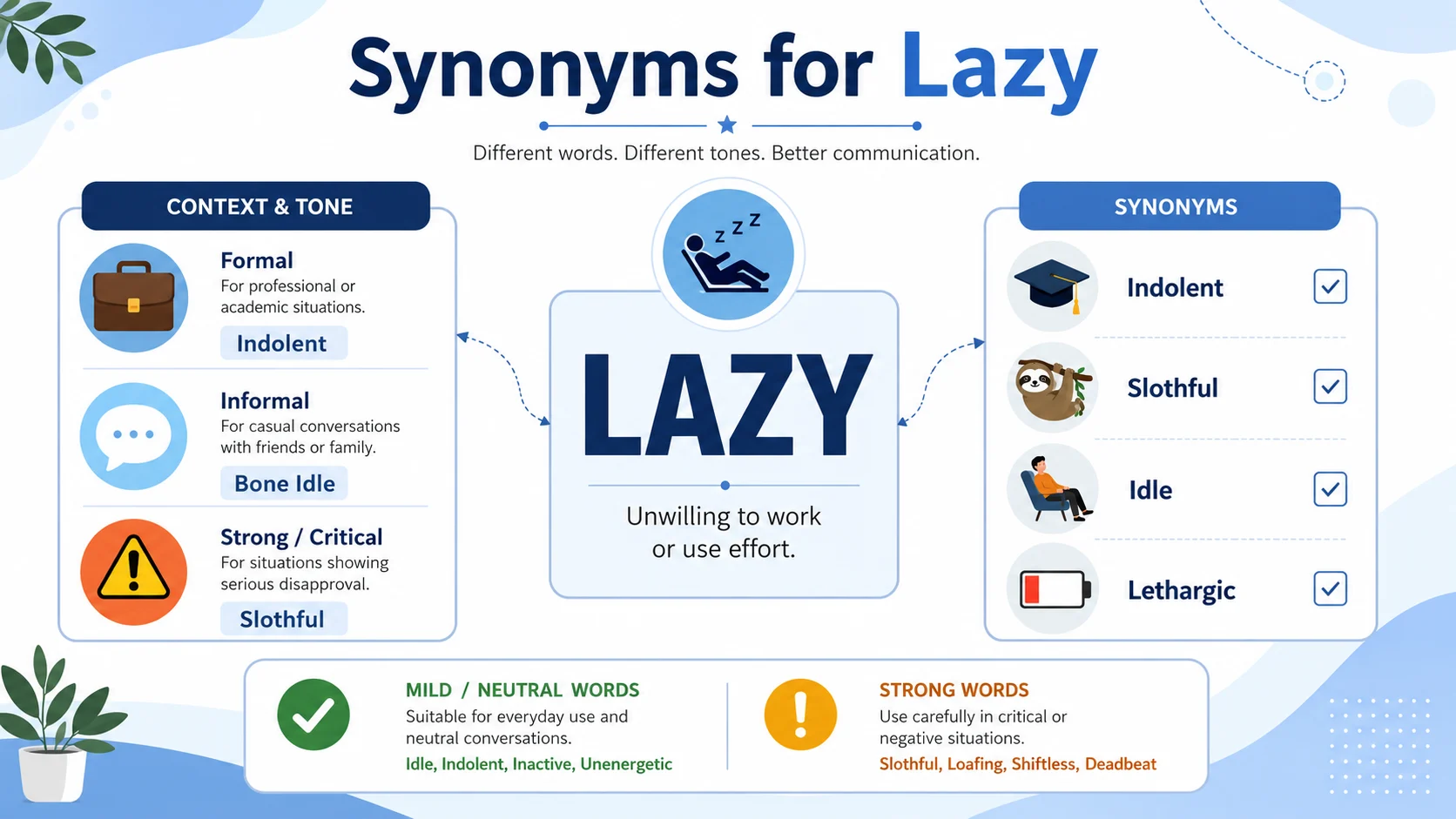 Synonyms for Lazy