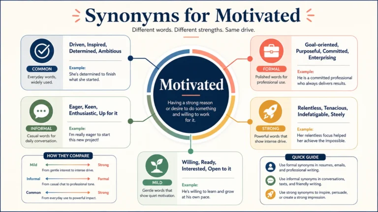 Synonyms for Motivated