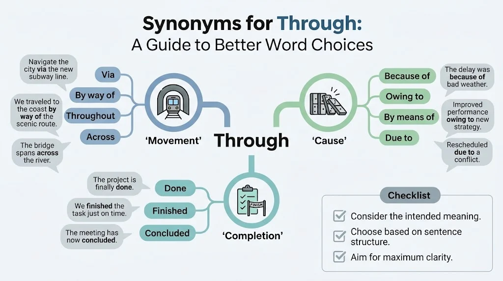 Synonyms for Through